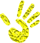 yellow hand print